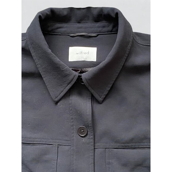 Aritzia Wilfred Classic Little Black Cropped Jacket Blazer- Crepe 2XL - Picture 3 of 6